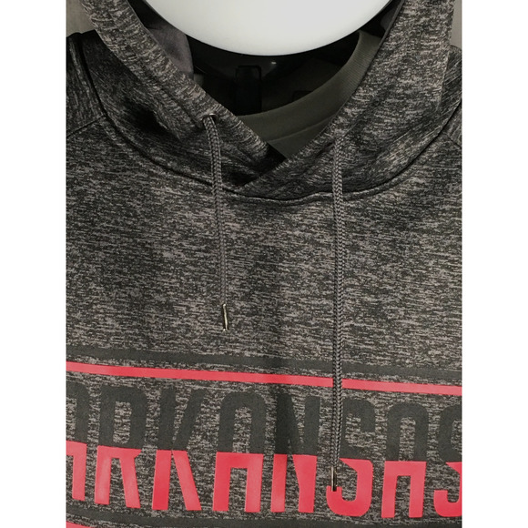 Colosseum Arkansas Razorbacks Hoodie 2XL Heathered Charcoal Pullover Sweatshirt - Picture 6 of 9